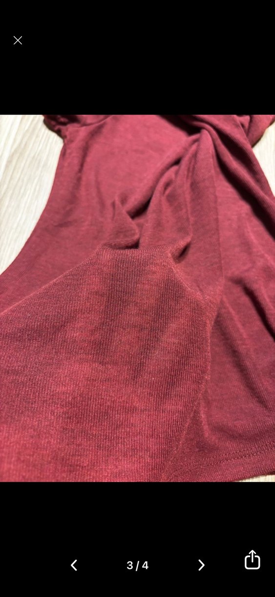 Bordo Kısa Kollu Kadın Tişört - Görsel 3