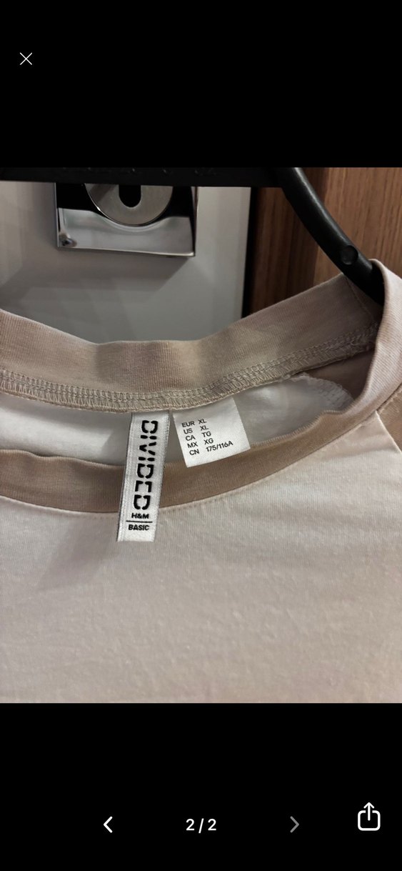 H&M Kadın Kısa Kollu Beyaz Basic Tişört - Görsel 2