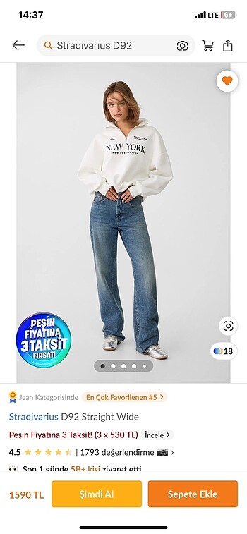 Stradivarius d92 straight jean