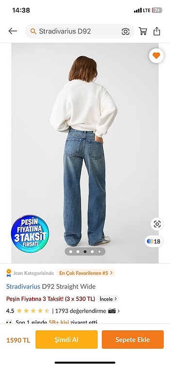 Stradivarius Stradivarius d92 straight jean