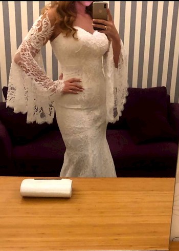 Bohem Tarzı Straplez Denizkızı Gelinlik - Görsel 2