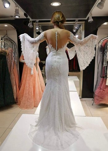 Bohem Tarzı Straplez Denizkızı Gelinlik - Görsel 3