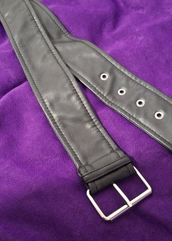 Siyah Deri Gotik Kemer - Görsel 2