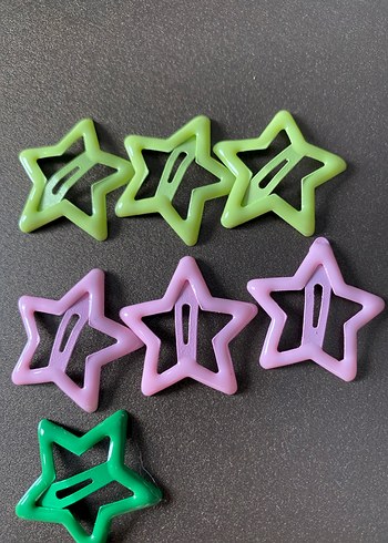 6 Lı Renkli Yıldız Şekilli Elastik Çocuk Toka Seti - Görsel 3