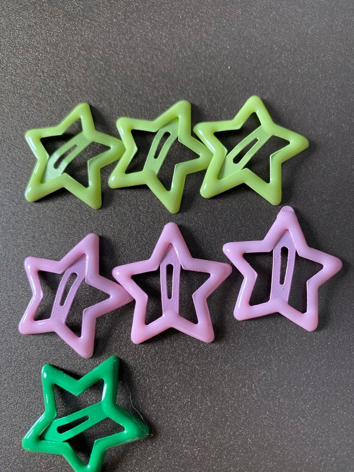 6 Lı Renkli Yıldız Şekilli Elastik Çocuk Toka Seti - Görsel 3