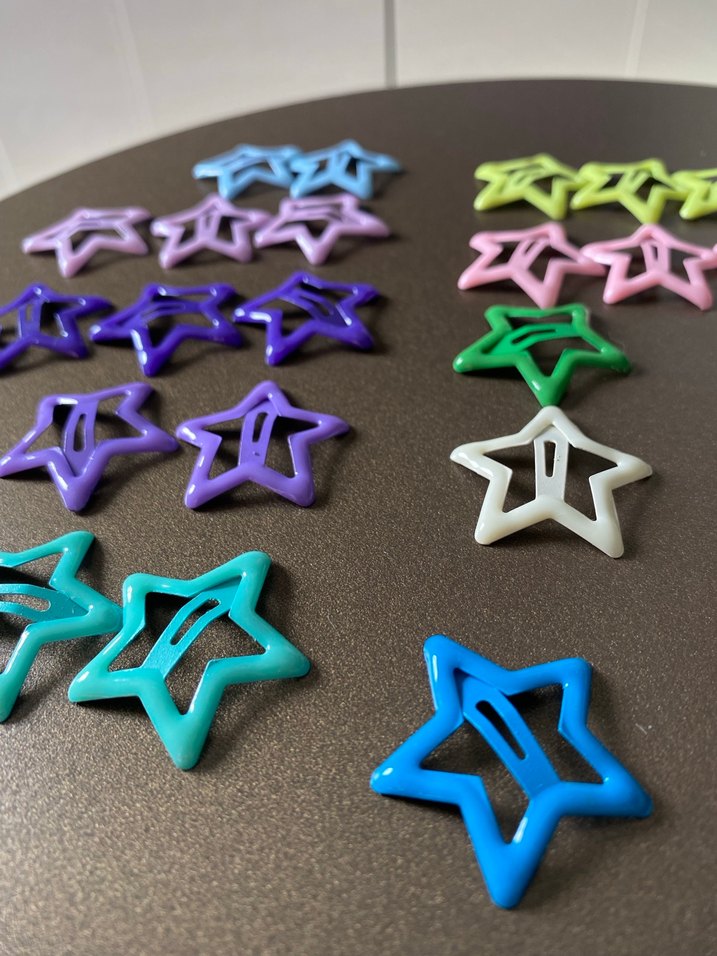 6 Lı Renkli Yıldız Şekilli Elastik Çocuk Toka Seti - Görsel 2