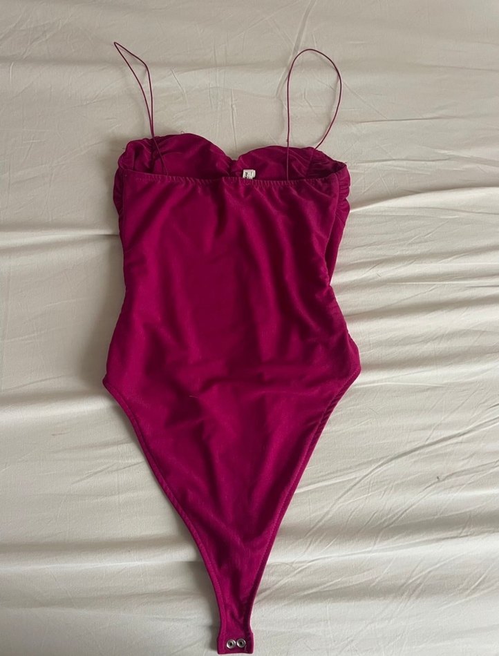 Fuşya Pembe Askılı Çıtçıtlı Şık Body Pull Bear - Görsel 4