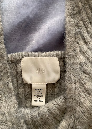 H&M Gri Triko V Yaka Maxi Elbise - Görsel 2