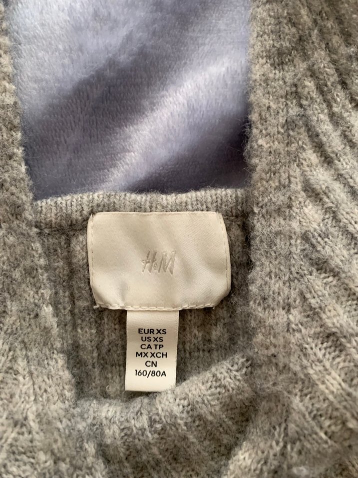 H&M Gri Triko V Yaka Maxi Elbise - Görsel 2