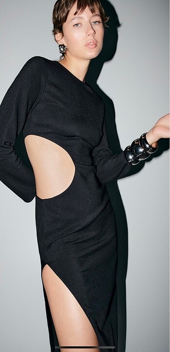 xs Beden siyah Renk Zara uzun elbise