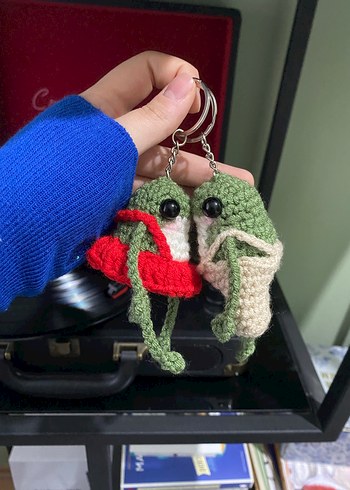 kurbağa çift anahtarlık - Görsel 3