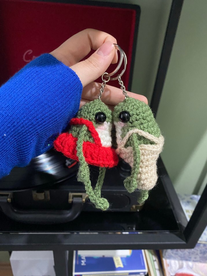 kurbağa çift anahtarlık - Görsel 3