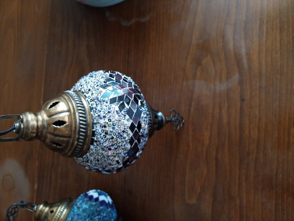 Mor Mozaik Desenli Tavan Lambası - Görsel 2