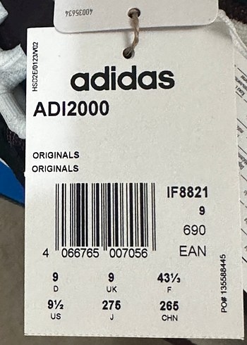 43 Beden beyaz Renk Adidas adi2000 Spor Ayakkabı