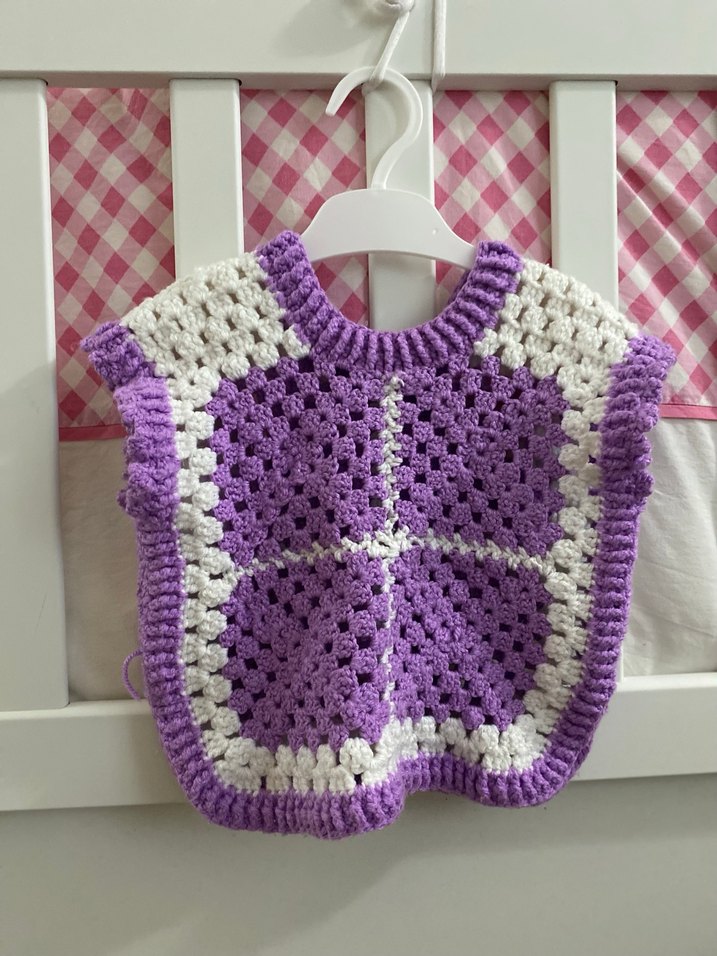 El Örgüsü Mor Bebek Önlüğü - Görsel 2