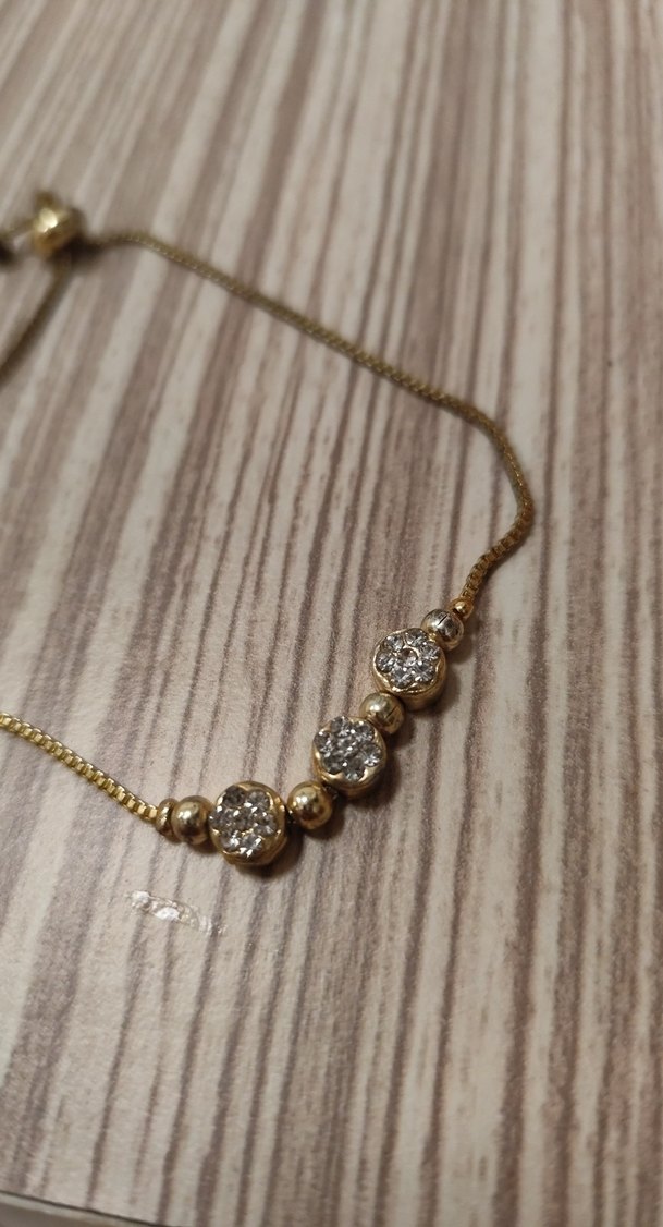 Zincir Detaylı Altın Renk Kadın Bileklik - Görsel 2