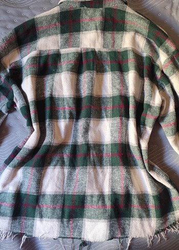 Yeşil Kareli Düğmeli Kadın Oduncu Gömlek - Görsel 4