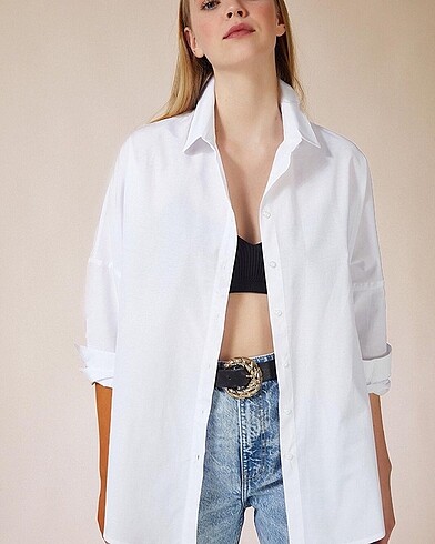 Bukamiss Oversize Beyaz Gömlek