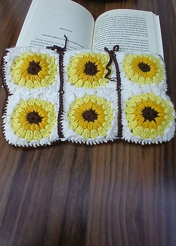 Diğer Ayçiçeği motifli kitap çantası