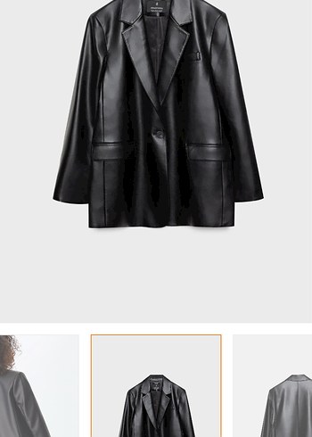 Kadın Bershka Deri Blazer Ceket - Görsel 2