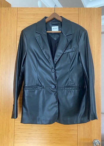 Kadın Bershka Deri Blazer Ceket - Görsel 4