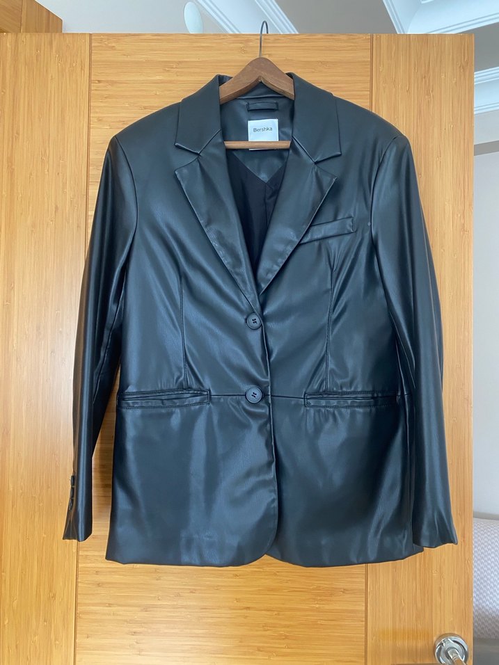 Kadın Bershka Deri Blazer Ceket - Görsel 4