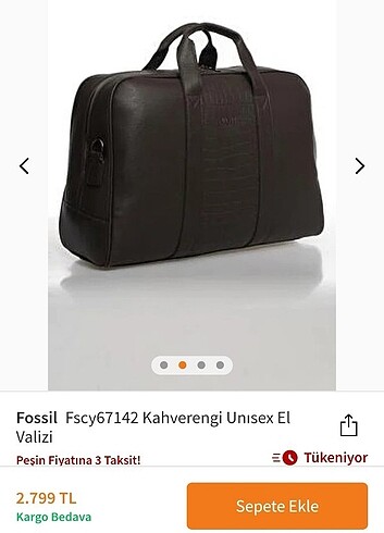 Fossil unisex el valizi  - Görsel 6