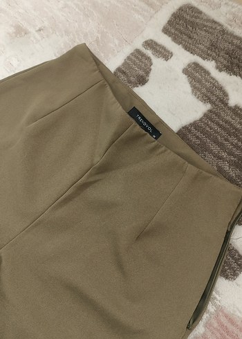 36 Beden yeşil kumaş Kadın Pantolon