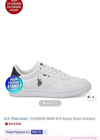 U.S Polo Assn. Beyaz Kadin Sneaker
