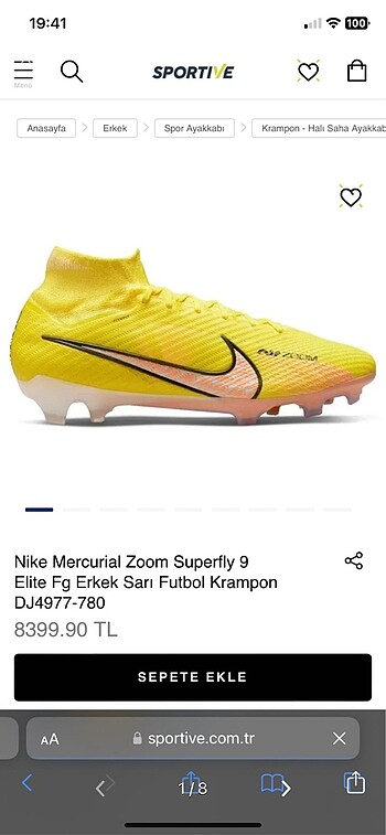 Nike superfly 9 42 no sari