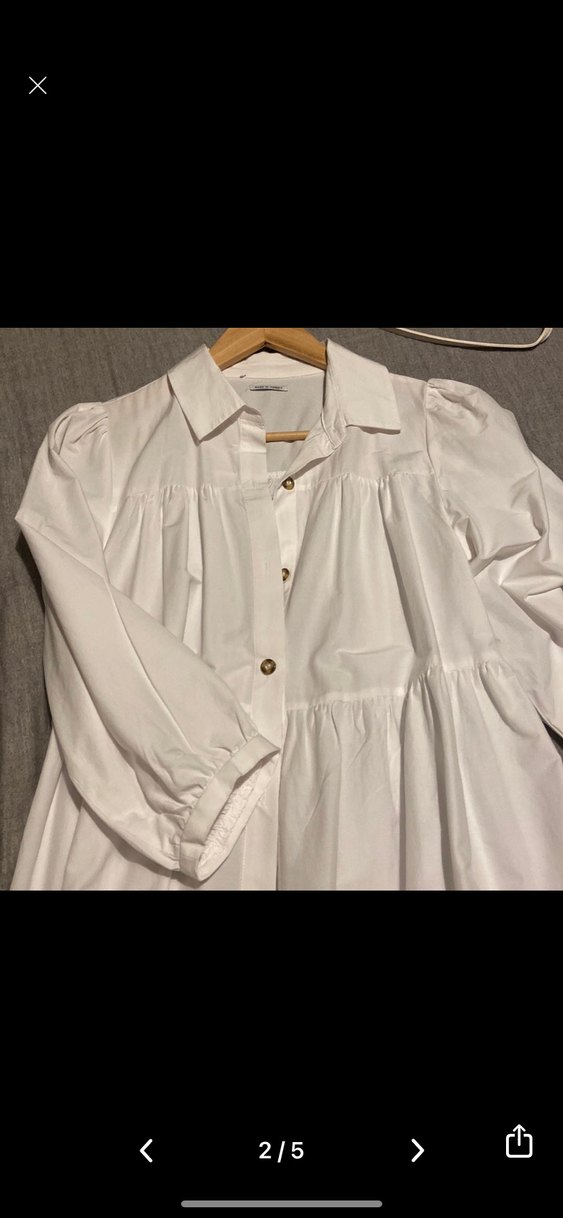 Düğmeli Beyaz Gonlek elbise - Görsel 2