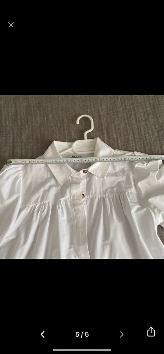 Düğmeli Beyaz Gonlek elbise - Görsel 5