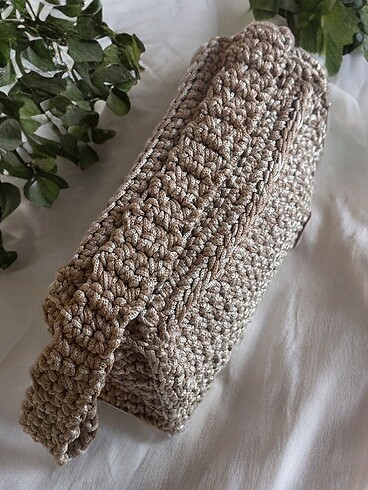  Beden camel Renk HandMade Örgü Çanta