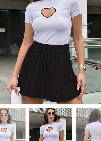 Pilili Siyah Mini Etek