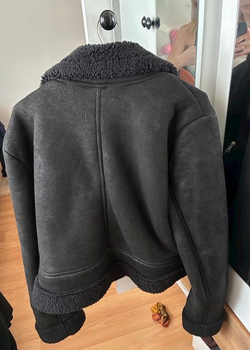Trendyol & Milla Siyah Kadın Süet Kürk Detaylı Biker Ceket