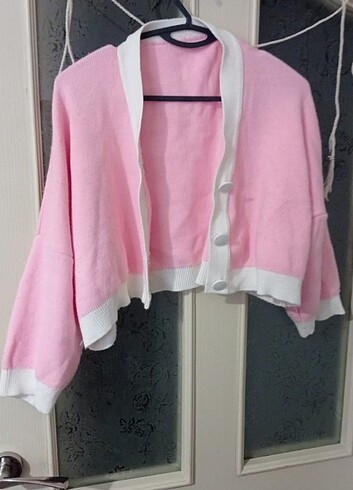 Pembe triko hırka 