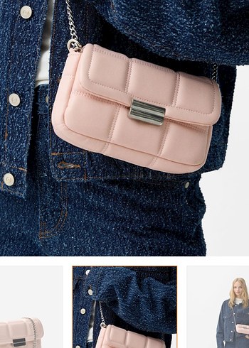 Beden Bershka kapitone mini el çantası