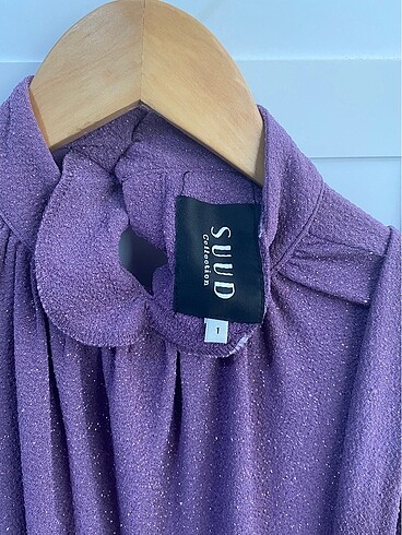 s Beden mor Renk Suud Collection lila ışıltılı elbise