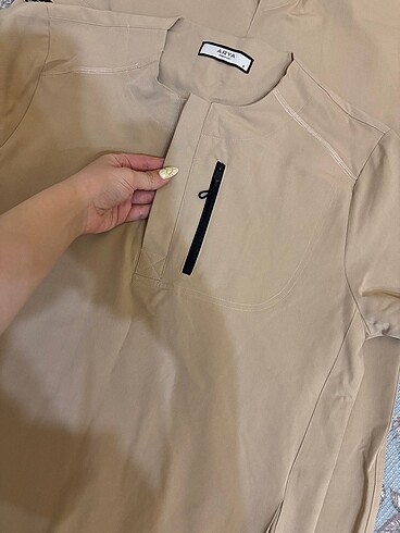 s Beden camel Renk Arya medical scrubs üniforma takımı-Bej