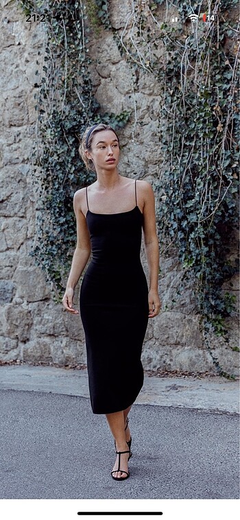 Zara Zara stretch midi elbise