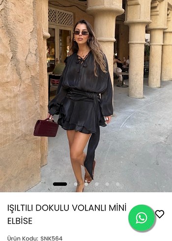 Siyah Volanlı Mini Elbise