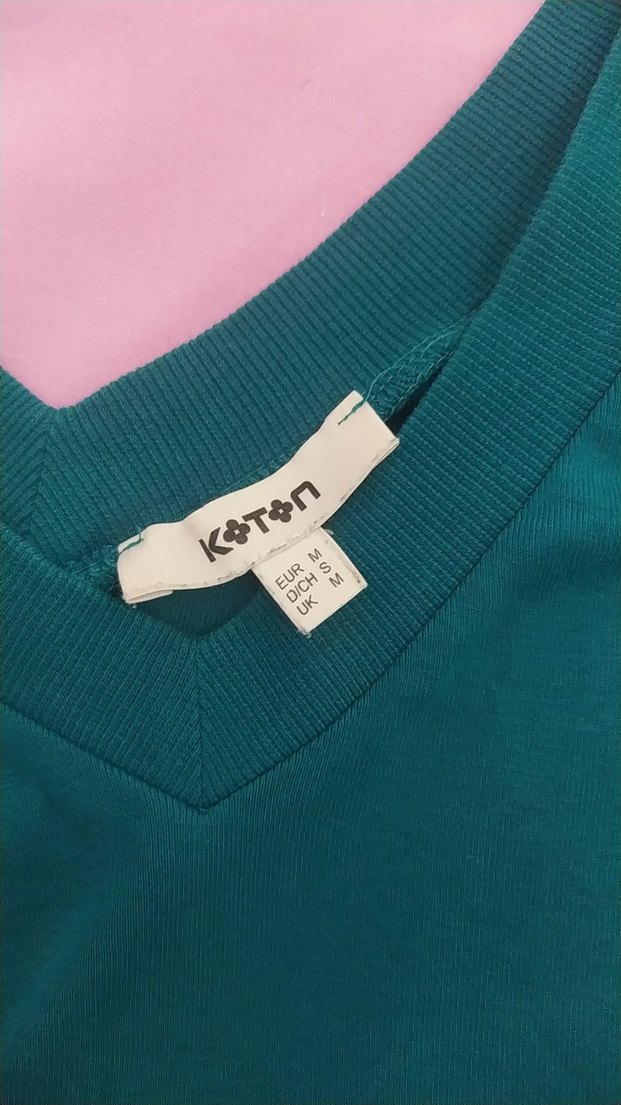 Kadın Yeşil V Yakalı Uzun Kollu Kazak - Görsel 4