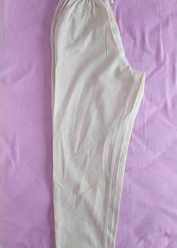 Beyaz Midi Kadın Kumaş Pantolon - Görsel 2
