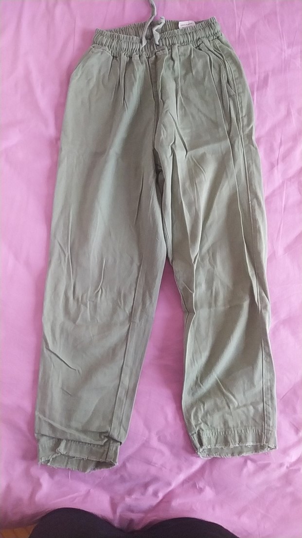 Bej Kadın Rahat Kesim Kumaş Pantolon - Görsel 2