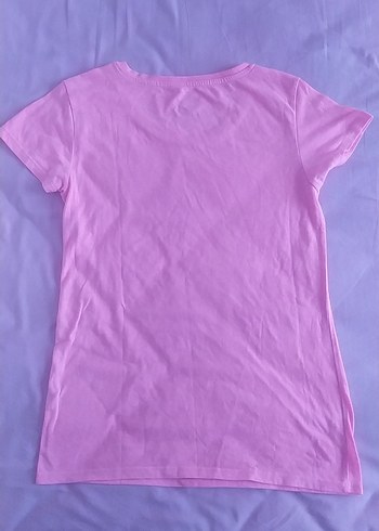 Pembe Kısa Kollu Basic Tişört - Görsel 2