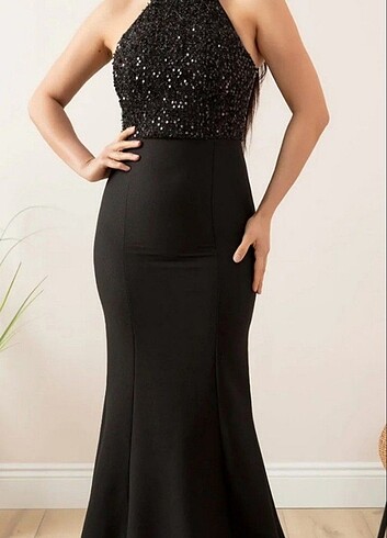 Siyah balık model abiye