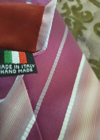 Mor ve açık tonlu çizgili erkek kravat - Görsel 4