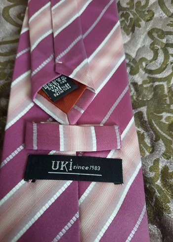 Mor ve açık tonlu çizgili erkek kravat - Görsel 3