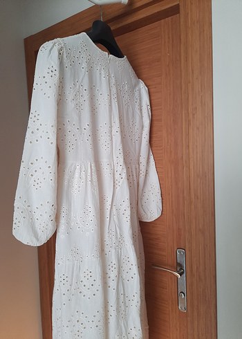 Dantel Detaylı Bohem Beyaz Uzun Elbise - Görsel 3