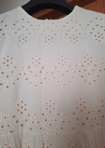 Dantel Detaylı Bohem Beyaz Uzun Elbise - Görsel 6